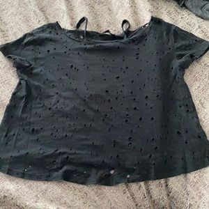 Black tee-shirt with holes